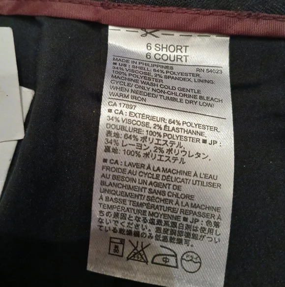 Banana Republic NWT JACKSON Mid Rise Black Women's Pants Size 6 Career - Picture 6 of 7